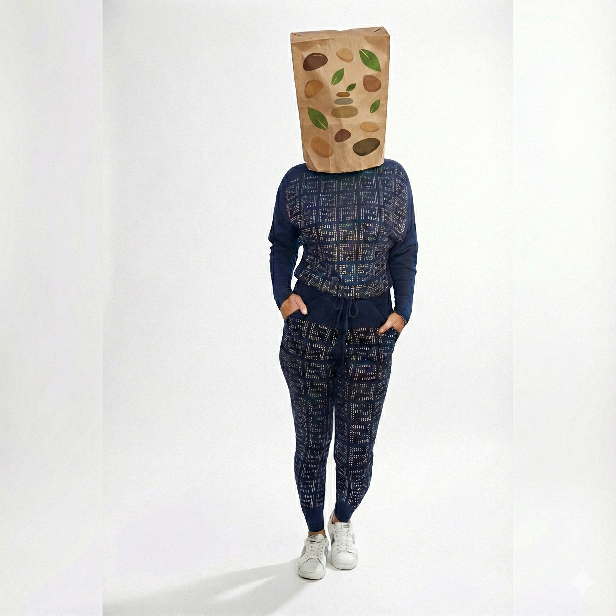 Midnight Navy Geometric Knit Set