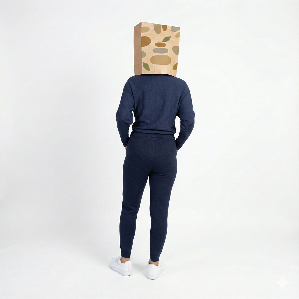 Midnight Navy Geometric Knit Set