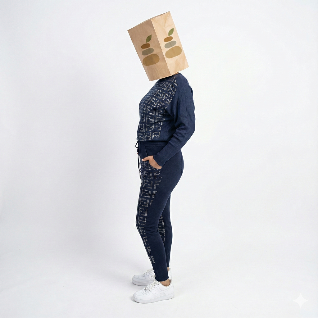 Midnight Navy Geometric Knit Set