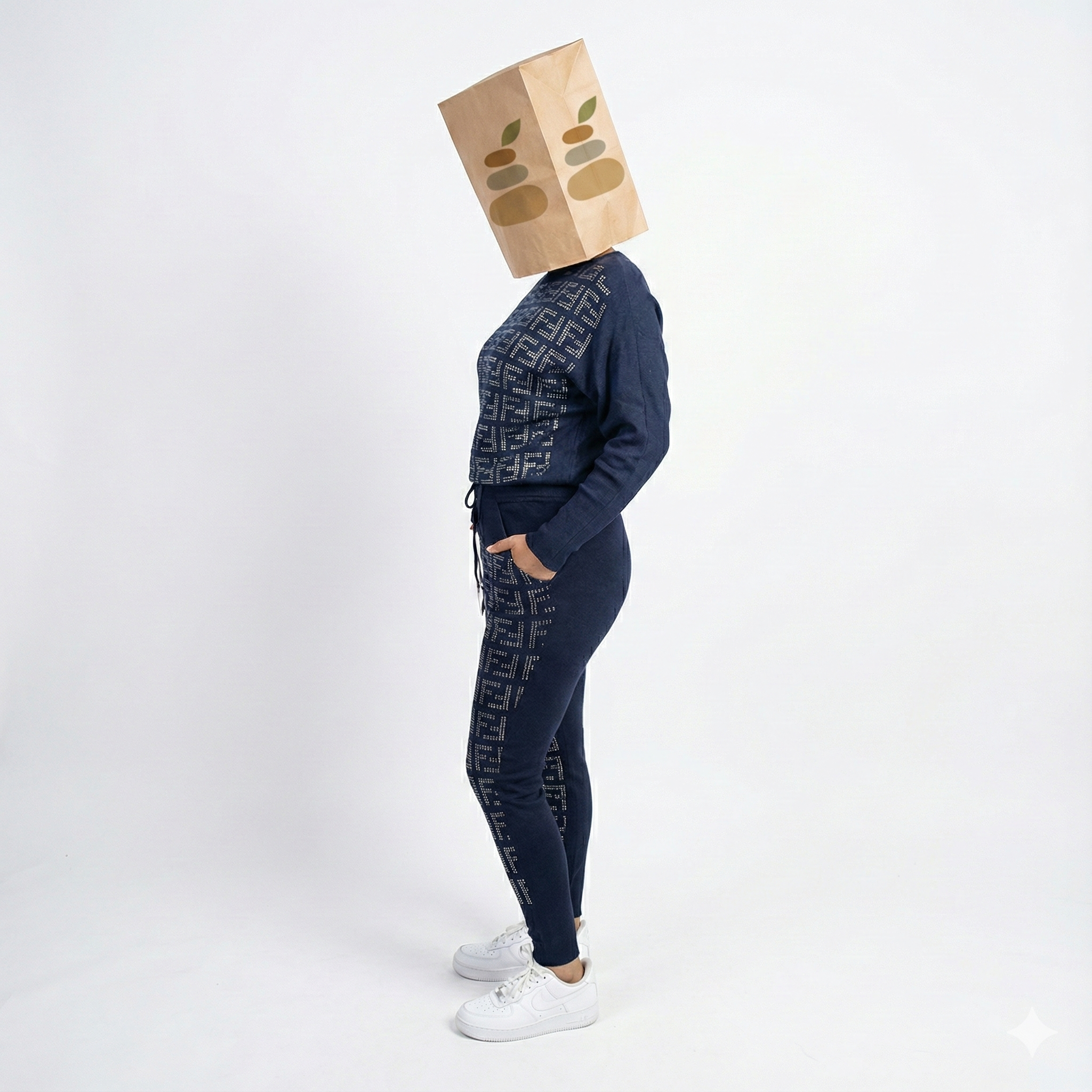 Midnight Navy Geometric Knit Set